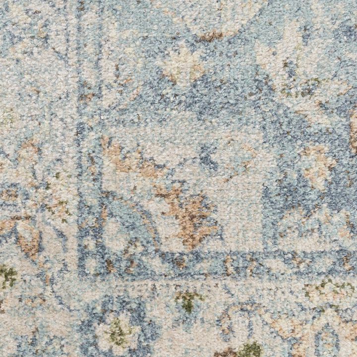 HomeRoots Floral Medallion Power Loom Distressed Washable Area Rug
