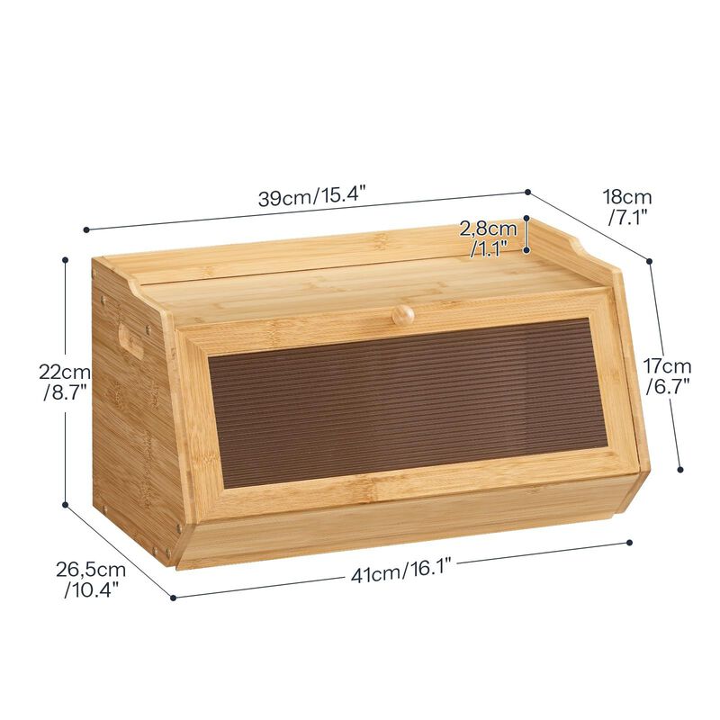 Kitchen Counter Wicker Bread Box for Storage and Food Organization image number 2