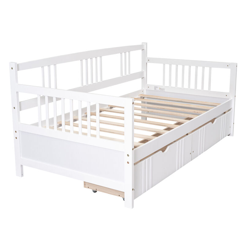 Whisen Modern Design Twin Size Daybed Wood Bed with Two Drawers image number 6