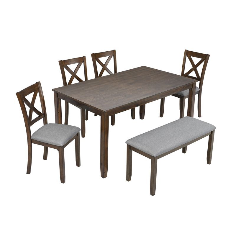 Garpvu 6‑Piece Rectangular Wood Dining Set image number 0