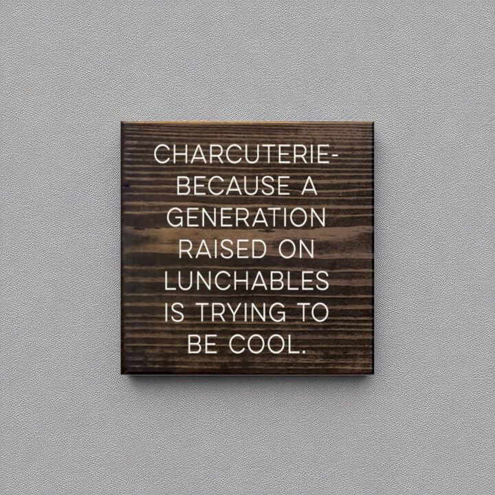 Humorous Charcuterie Wood Wall Sign Funny Kitchen Decor for Food Lovers
