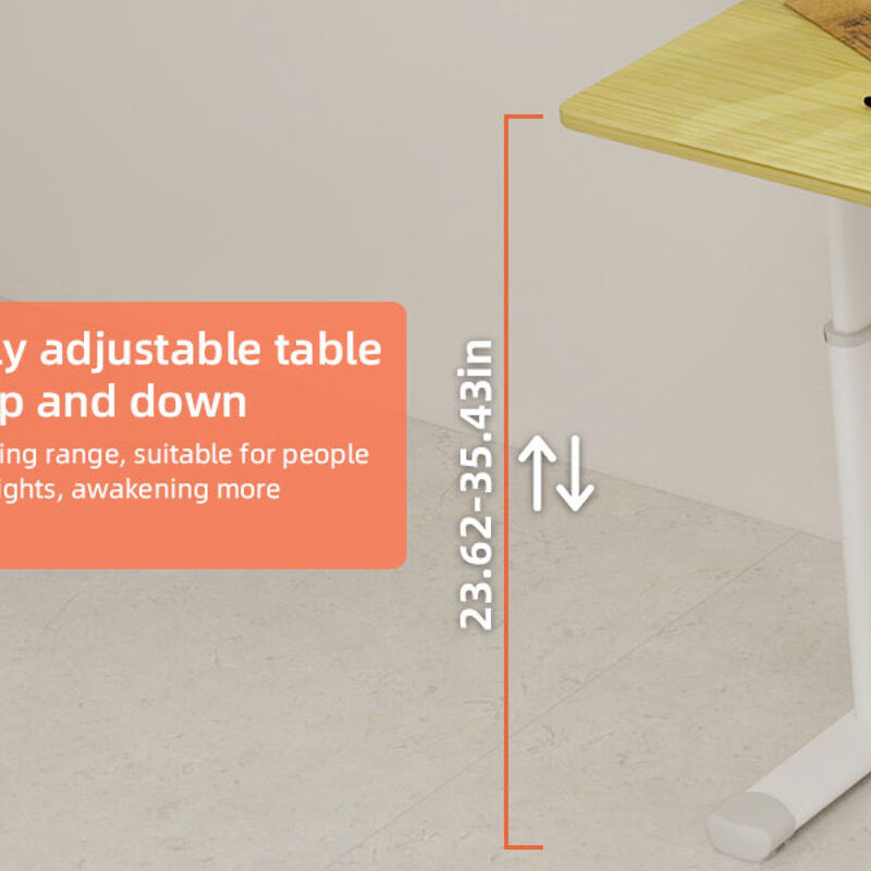 GOODSILO Height-Adjustable Manual Crank Sit Stand Desk for Home Office with Minimalist Design and Dual-Column Stability image number 2