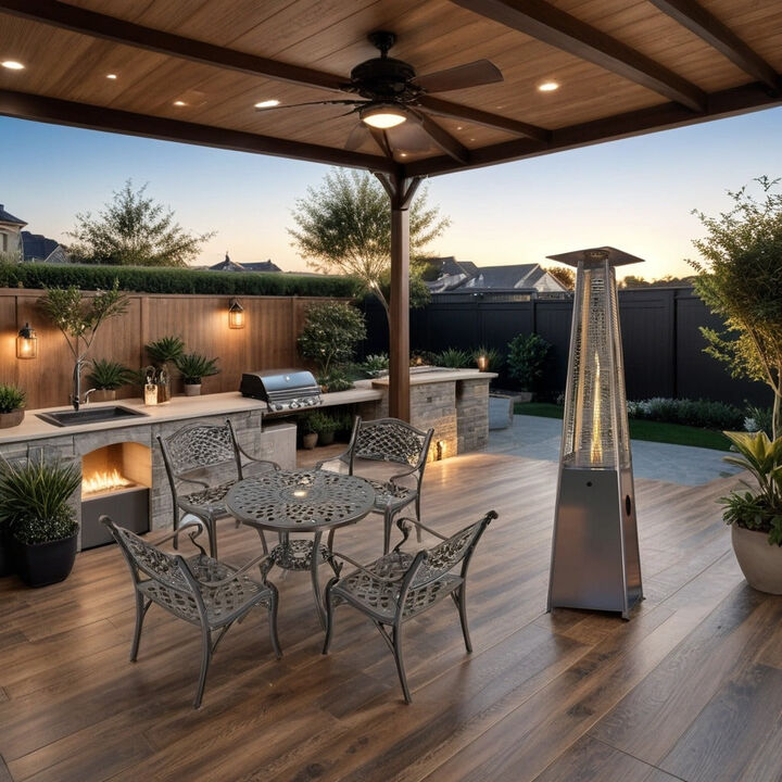 MOMDAWE Cast Aluminum Stationary Dining Chairs Outdoor Dining Armchair（Set of 2）