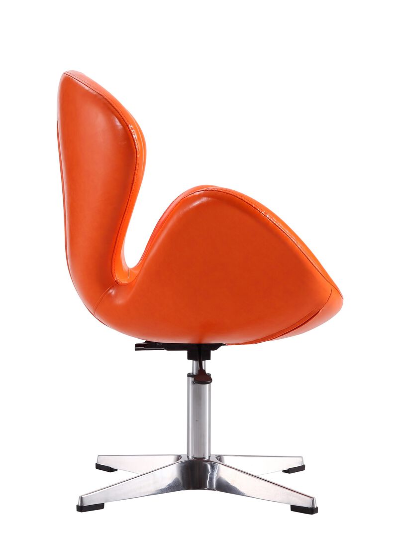 Raspberry Swivel Accent Chair in Orange
