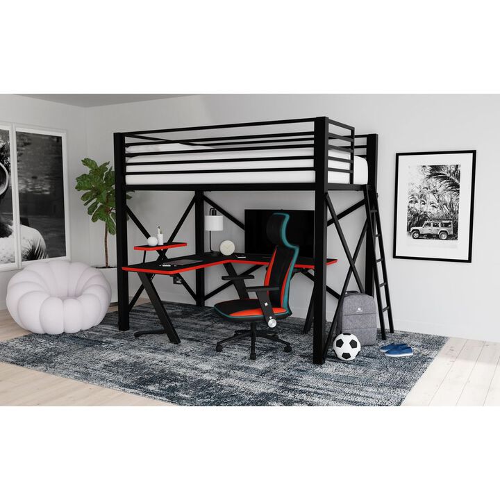 Talia Black Full Loft Bed
