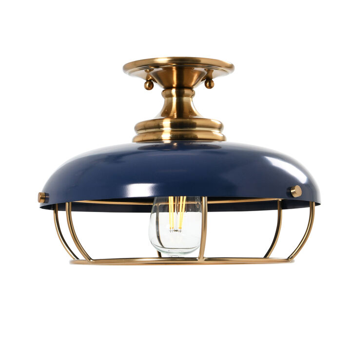 Presley Caged Dome Metal Semi-Flush Mount Ceiling Light