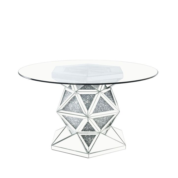 Noralie Dining Table, Mirrored & Faux Diamonds