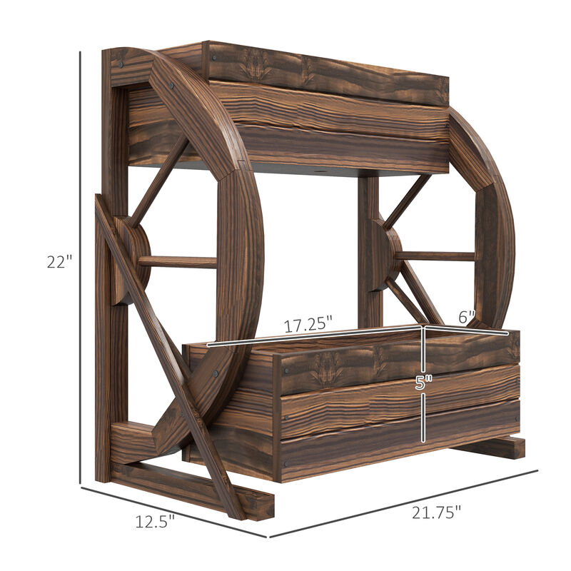 Hivvago Compact 2-Level Wooden Garden Planter image number 2