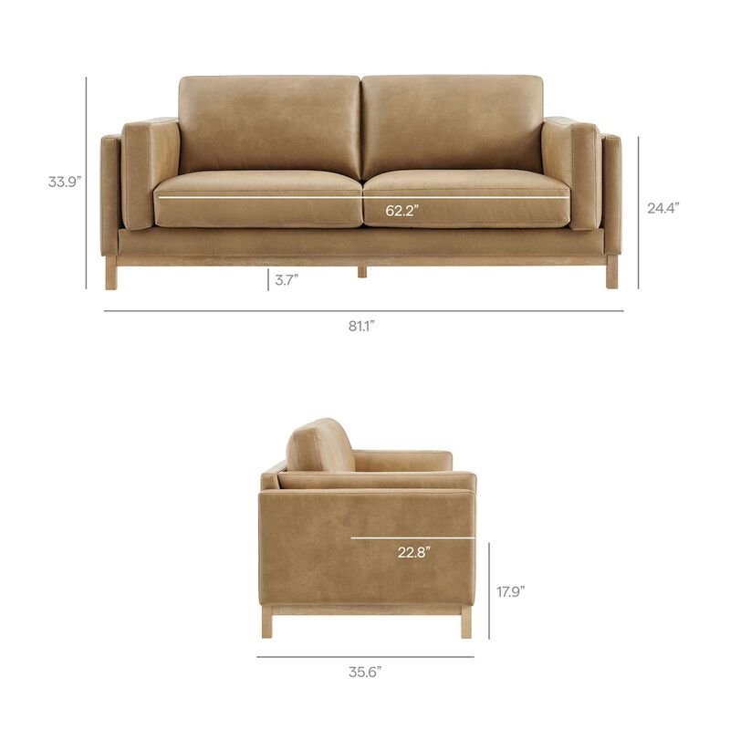 Roscoe 81 inch Vegan Leather Sofa image number 2