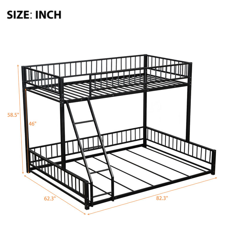 Merax Bunk Bed Frame with Ladder and Safety Guardrails