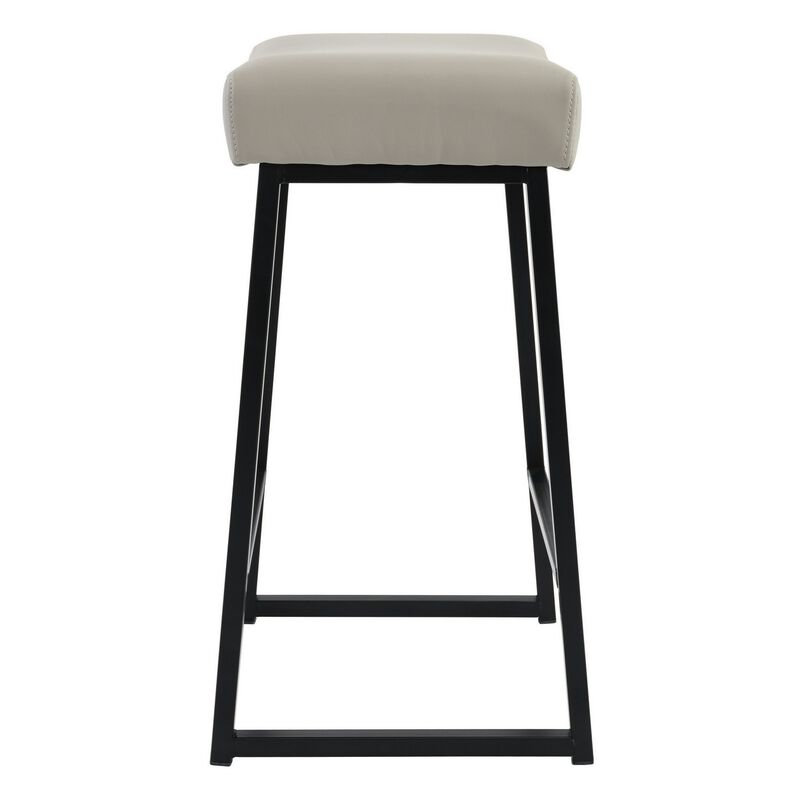 Backless Counter Stool with Leatherette Seat, Set of 2