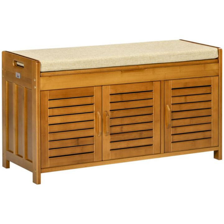 Shoe Bench with Storage Cabinets Stylish Entryway Organizer with Seating and Shoe Storage