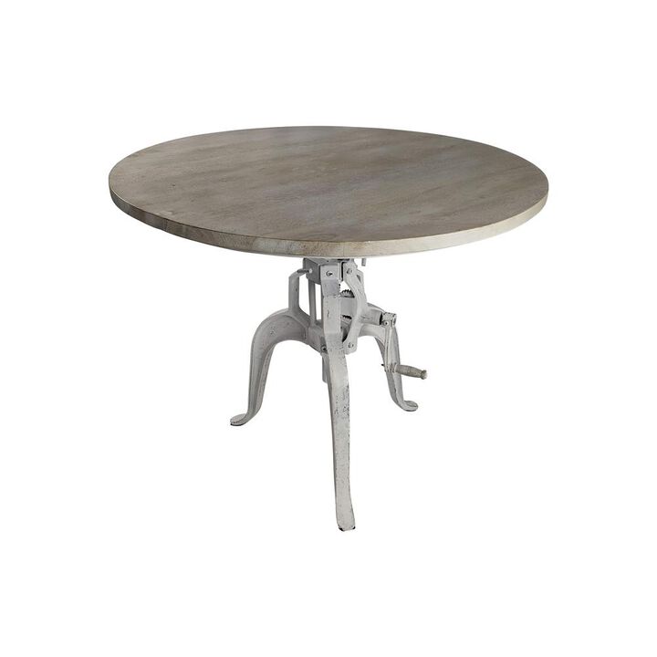 Carolina Living Bentley Adjustable Crank Table - Whitewash