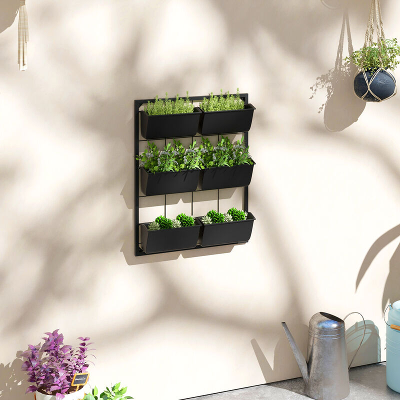 Hivvago 3-Tier Wall Hanging Planter with 6 Pots image number 1