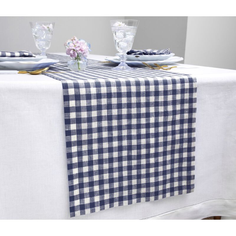 Linen Table Runner - Gingham Check image number 2