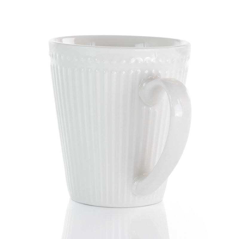 Elama Madeline 12 Piece Porcelain Mug Set in White