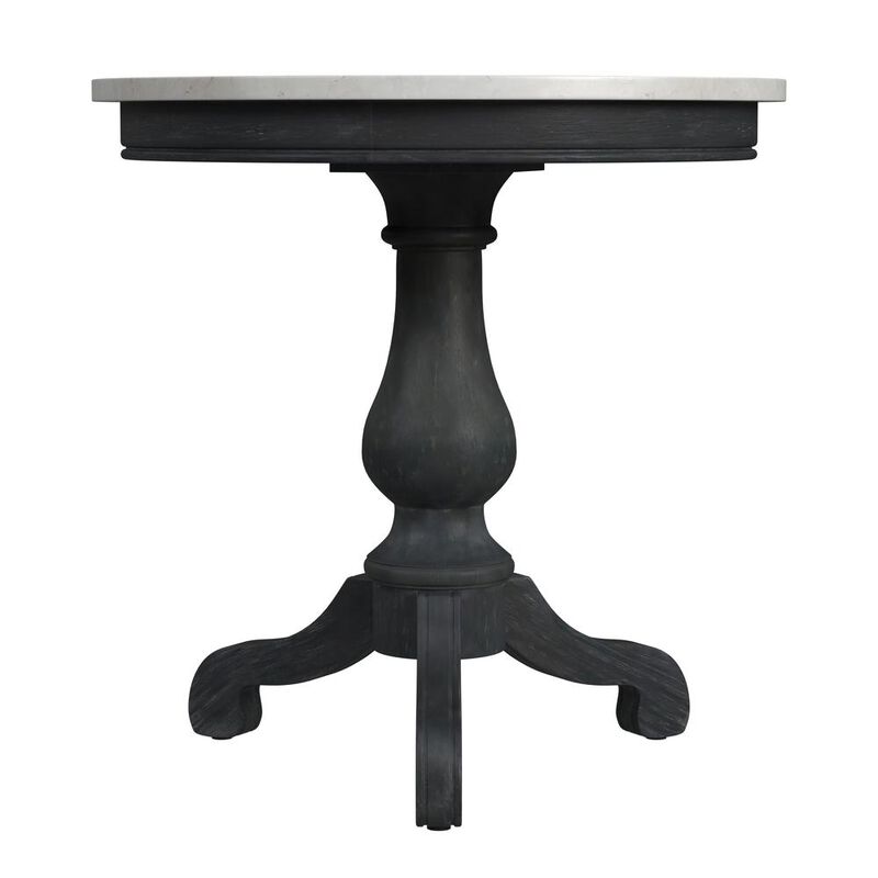 Butler Specialty Danielle Marble 24 Pedestal Side Table, Black