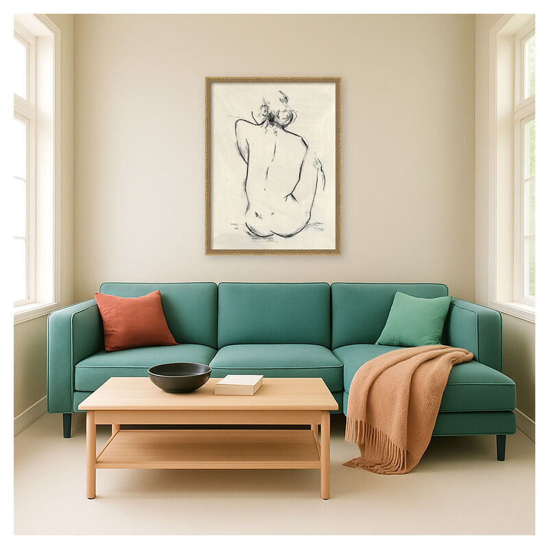 Girl Sitting by Chloe Elliott Framed Canvas Wall Art image number 4