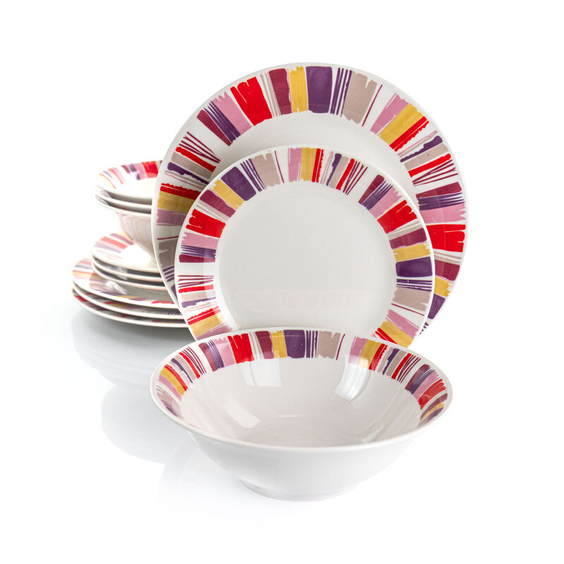 Gibson Home Orleans 12 Piece Ceramic Dinnerware Set