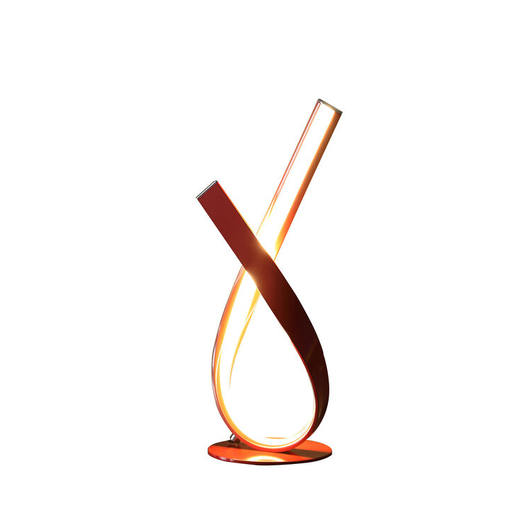 HomeRoots 17" Red Modern Abstract Ribbons Table Lamp