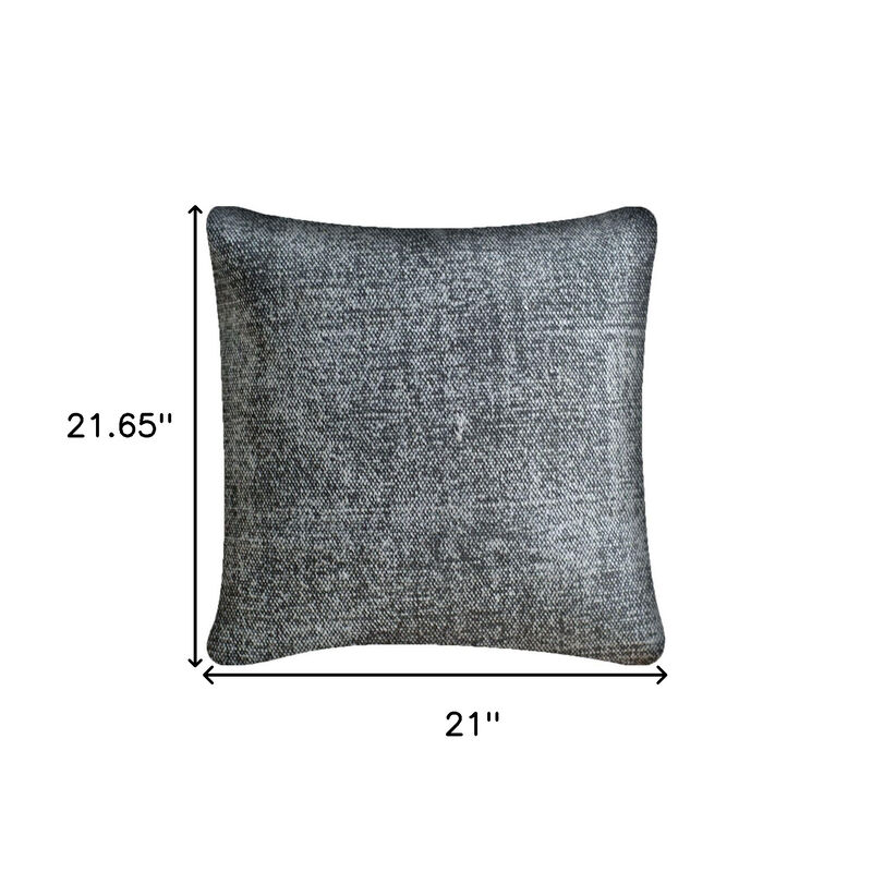HomeRoots 21" Dark Gray Splatter Linen Throw Pillow Cover image number 3
