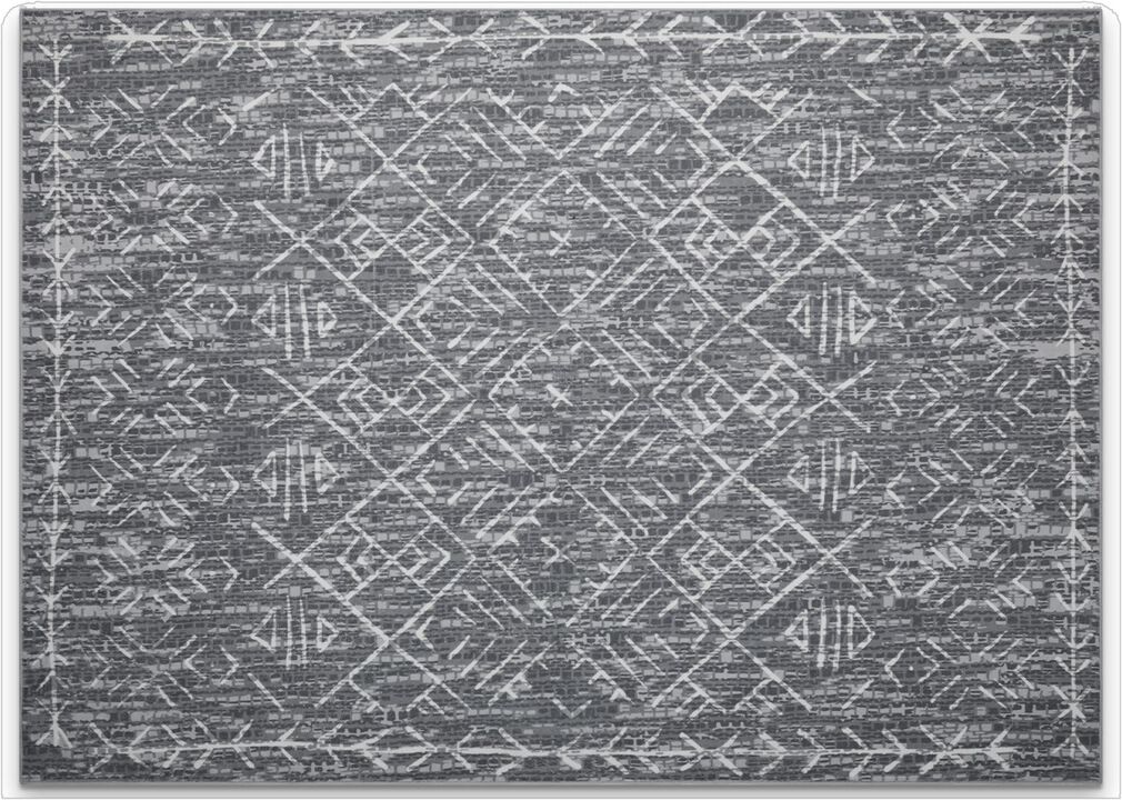 HomeRoots Geometric Distressed Area Rug