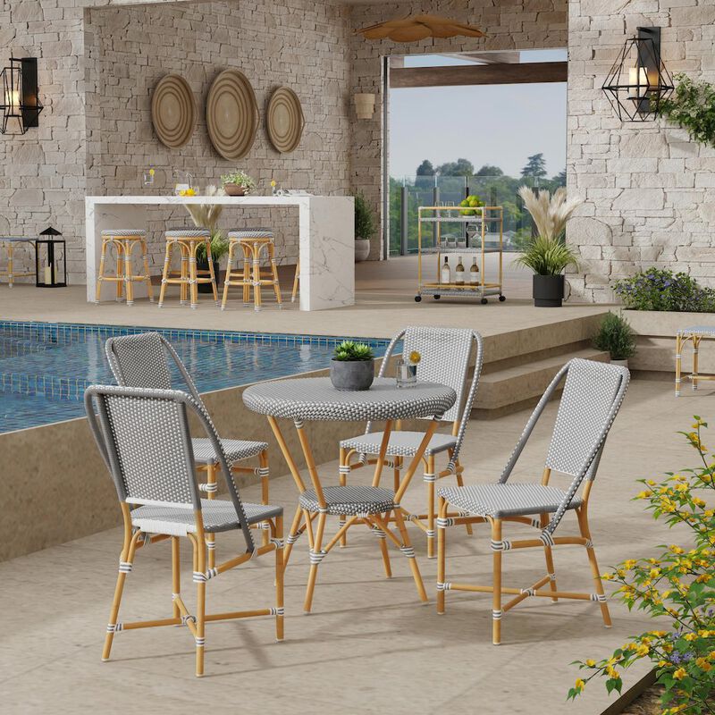 Butler Specialty Tobias 18.5 in. Seat Height Outdoor Rattan and Metal  Dining Side Chair image number 1