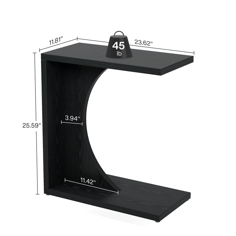 Sofa Side Table, C-Shaped End Table for Couch image number 2