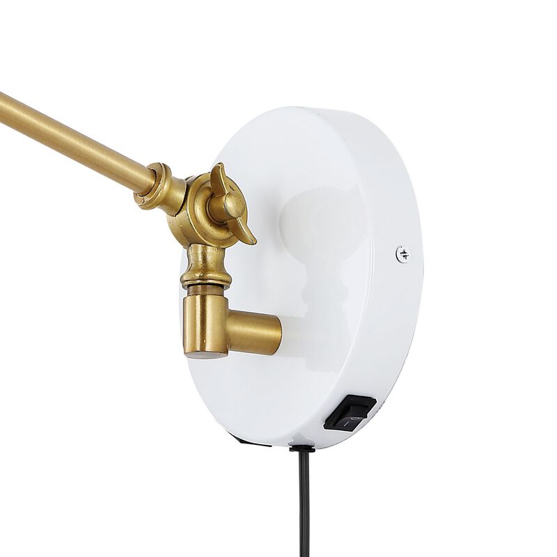 Lisa Swing Arm Modern Midcentury Iron USB Charging Port LED Sconce