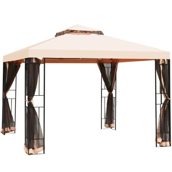 2-Tier Vented Metal Canopy with Mosquito Netting