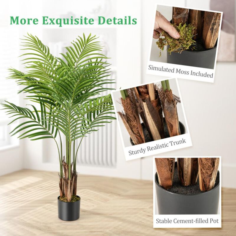 Hivvago 2 Pack 4.2 Feet Tall Artificial Palm Paradise Plant Large Fake Potted Tree