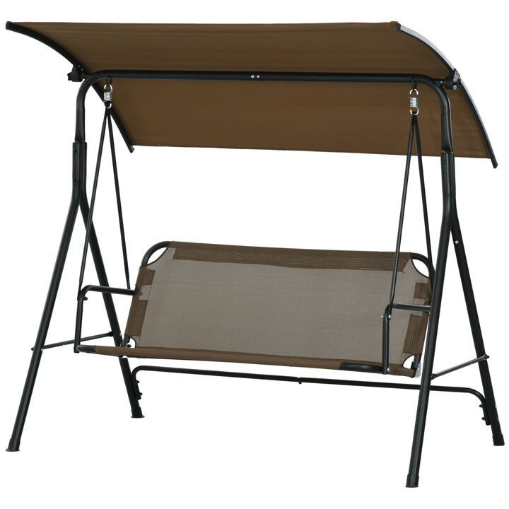 Hivvago Patio Swing Chair with Steel Frame and Adjustable Canopy