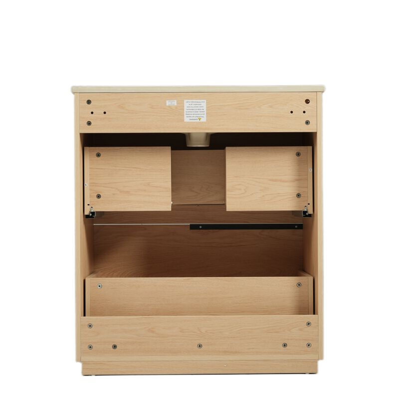 30-Inch Bathroom Vanity with High-Quality Ceramic Sink and Drawers,Green