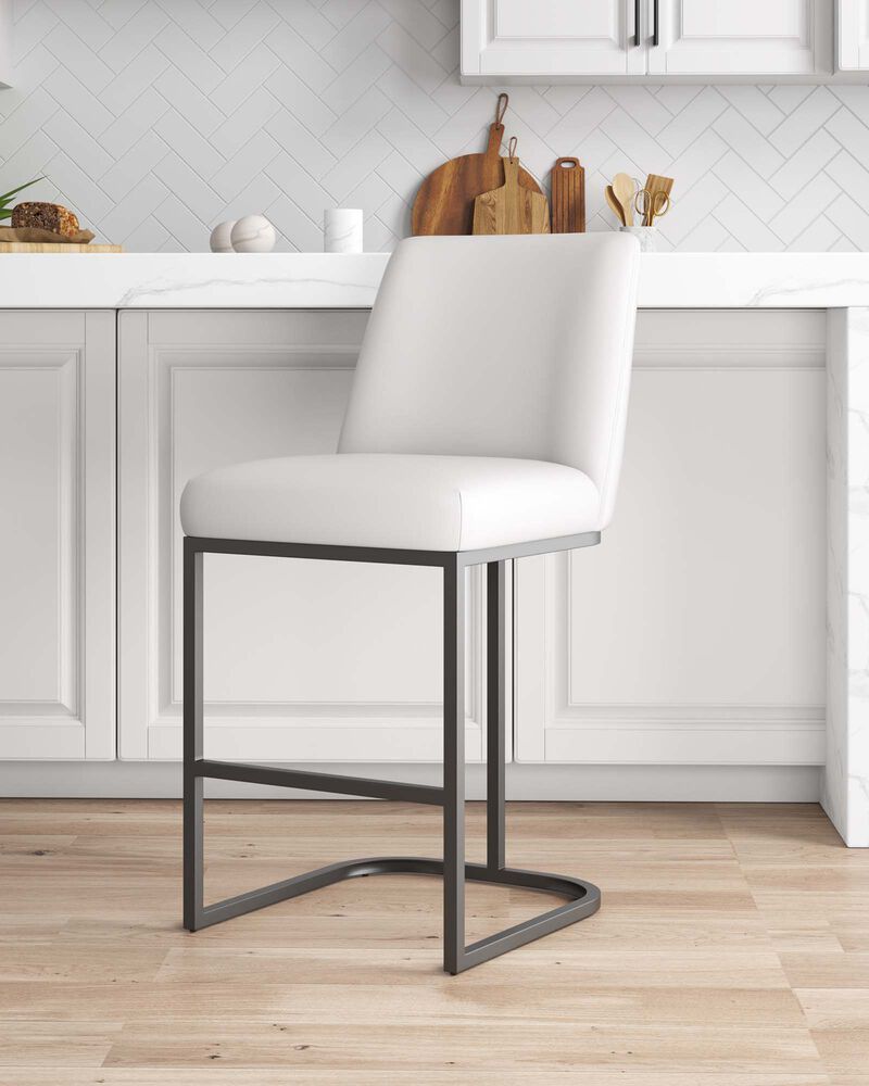 Serena White Counter Stool
