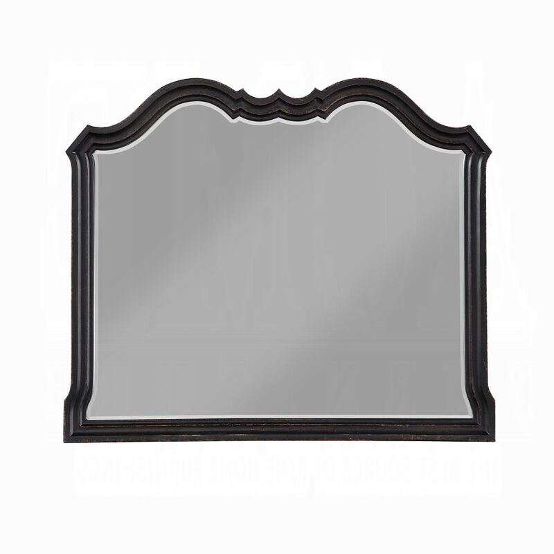Chery Dresser Mirror, 39x46 Beveled Edges and Classic Black Wood Frame