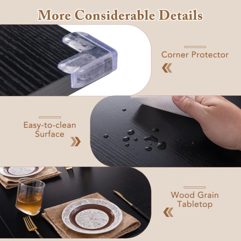 Hivvago 5 Piece Dining Table Set for 4-6 with 2 Benches & 2 Stools for Kitchen Dining Room