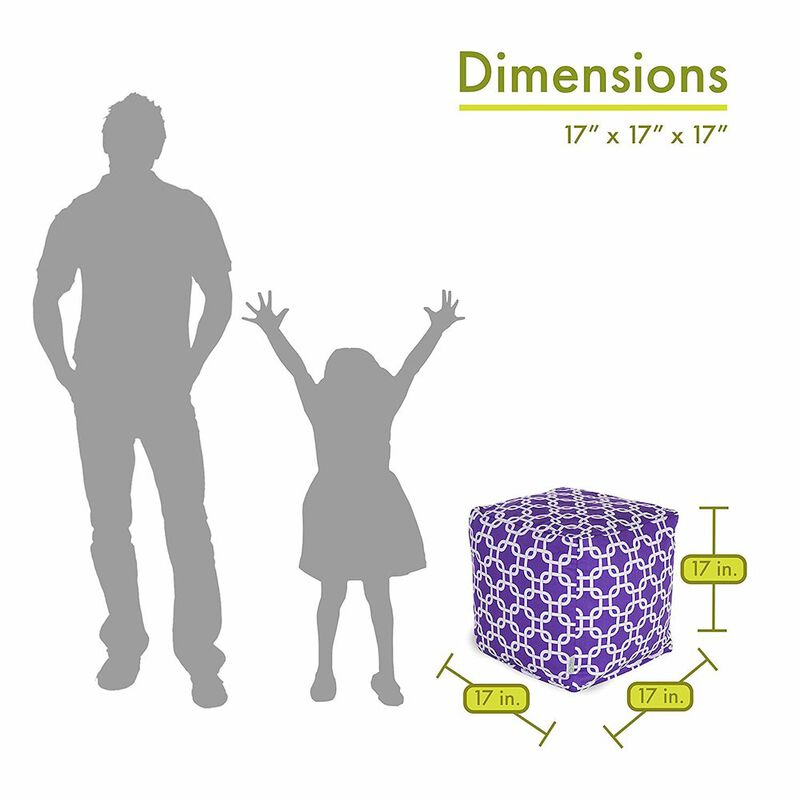 Majestic Home Goods Cube Pouf Links Purple