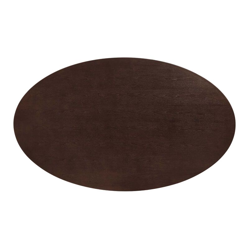 Modway - Lippa 78" Oval Wood Grain Dining Table Gold Cherry Walnut