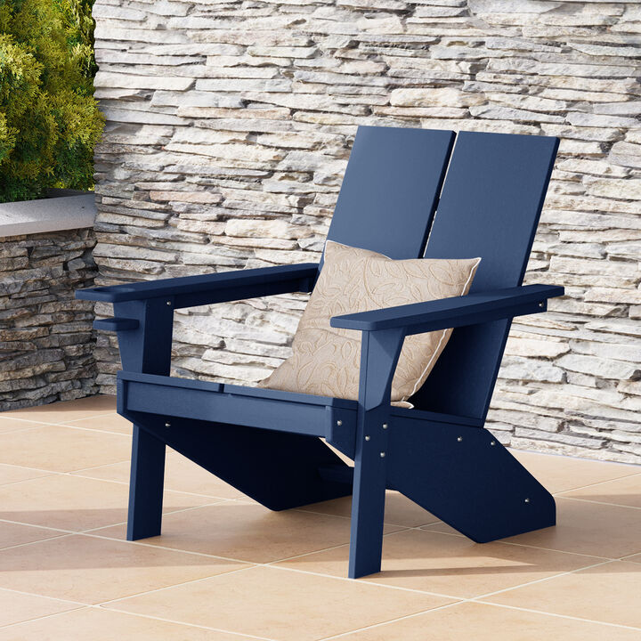 WestinTrends Outdoor HDPE Modern Adirondack Chair with Cup Holder