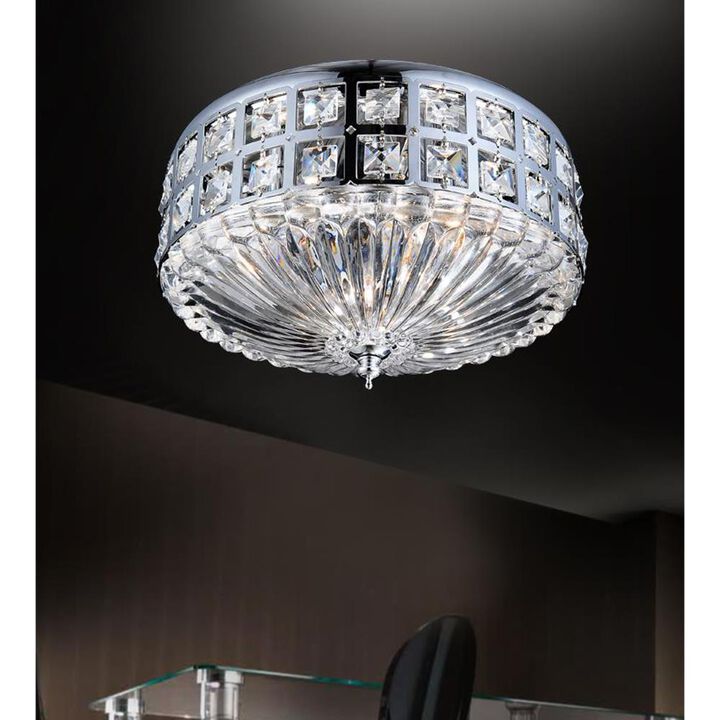 Bloome 4 Light Bowl Flush Mount With Chrome Finish