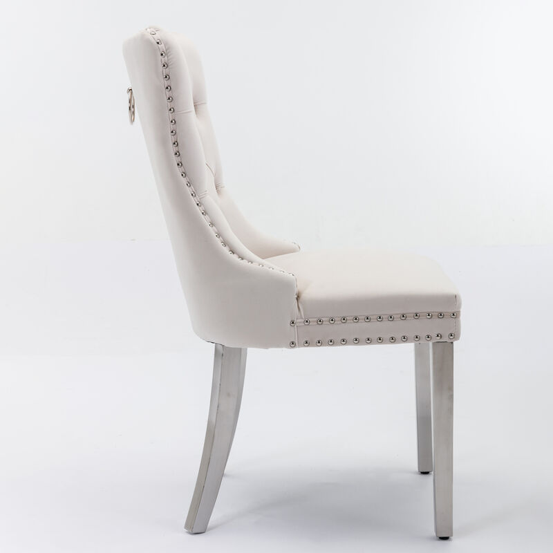 Streamdale Contemporary Velvet Dining Chairs, Set of 2 image number 3