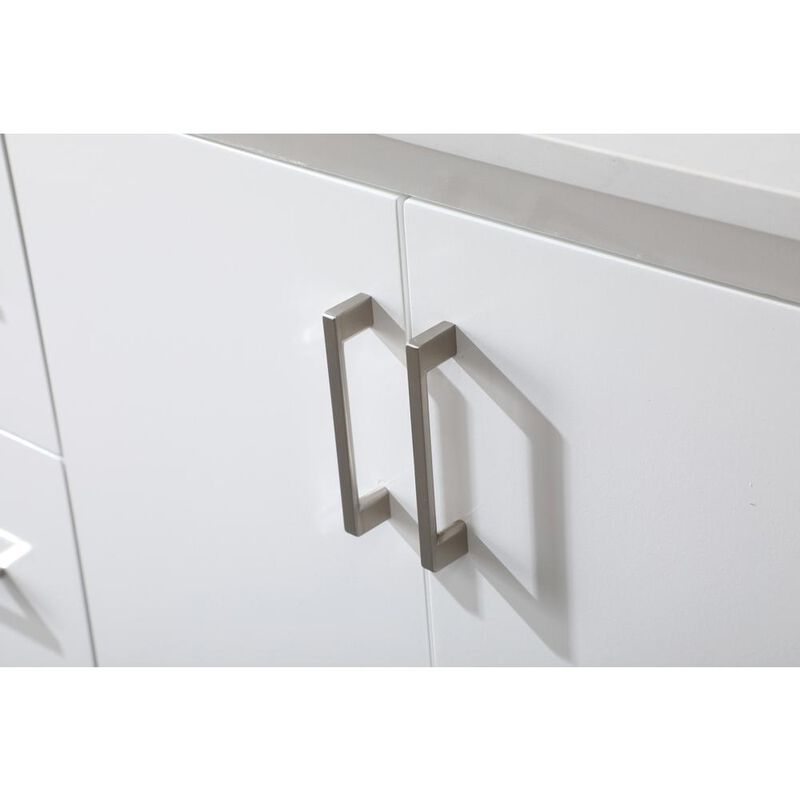 Elegant Kitchen and Bath 84 Inch Double Bathroom Vanity In White