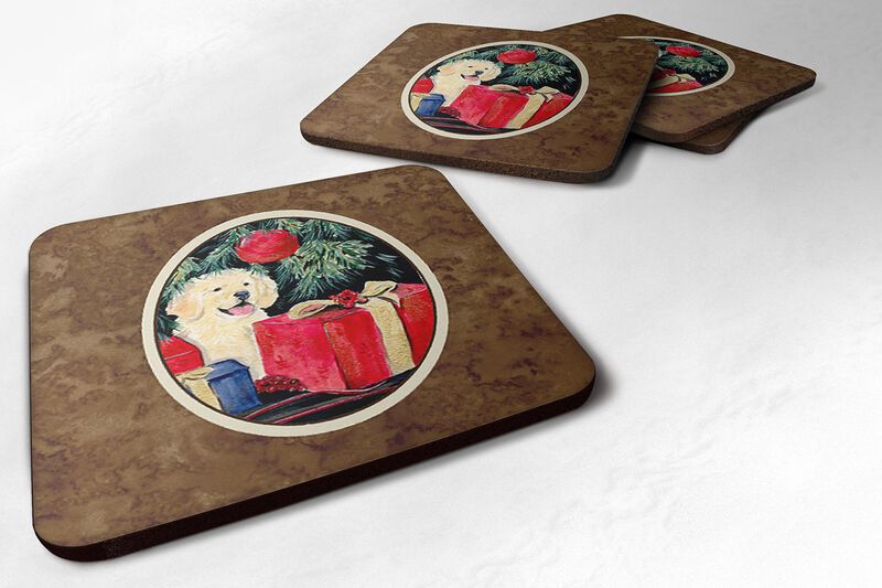 Caroline's Treasures SS8578FC Golden Retriever Foam Coasters (Set of 4), 3.5 H x 3.5 W, Multicolor image number 0
