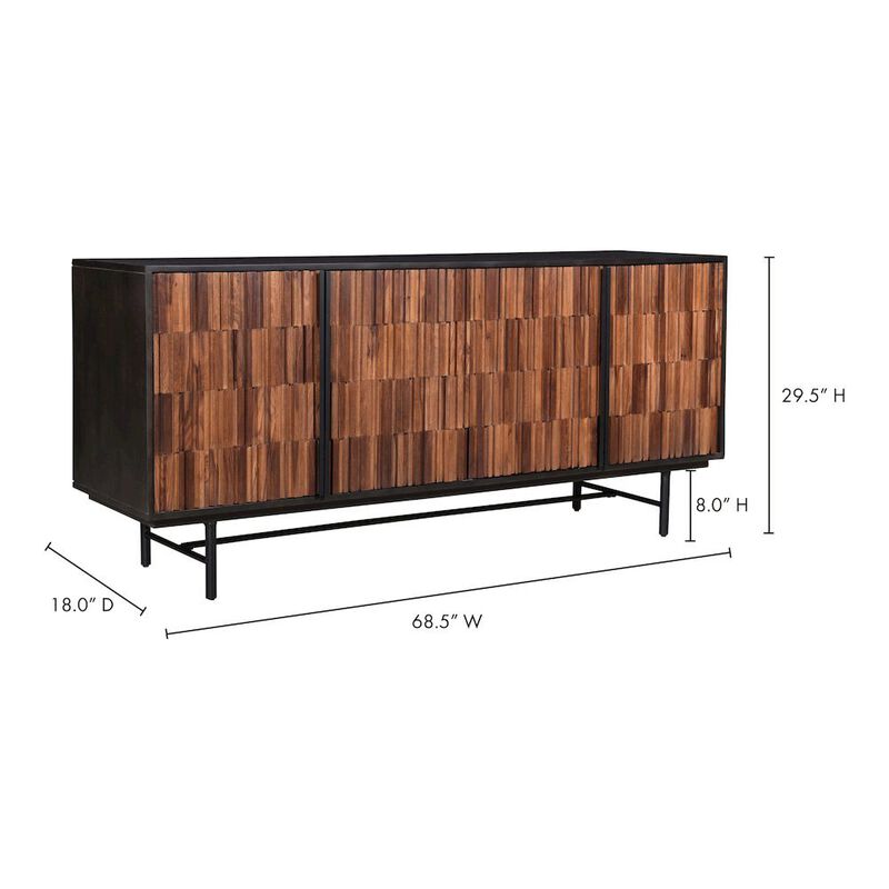 Starlight Canyon Home Black Sideboard Cabinet &ndash; Wooden Accent Credenza with Iron Base image number 4