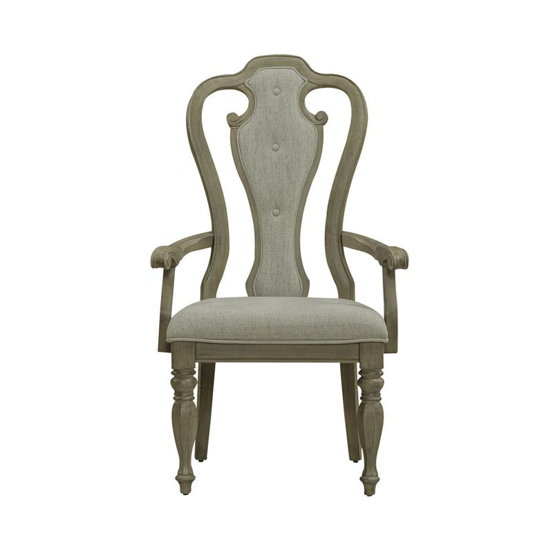 Liberty Furniture Magnolia Manor Splat Back Arm Chair (RTA) - Set of 2 in Weathered Bisque image number 2