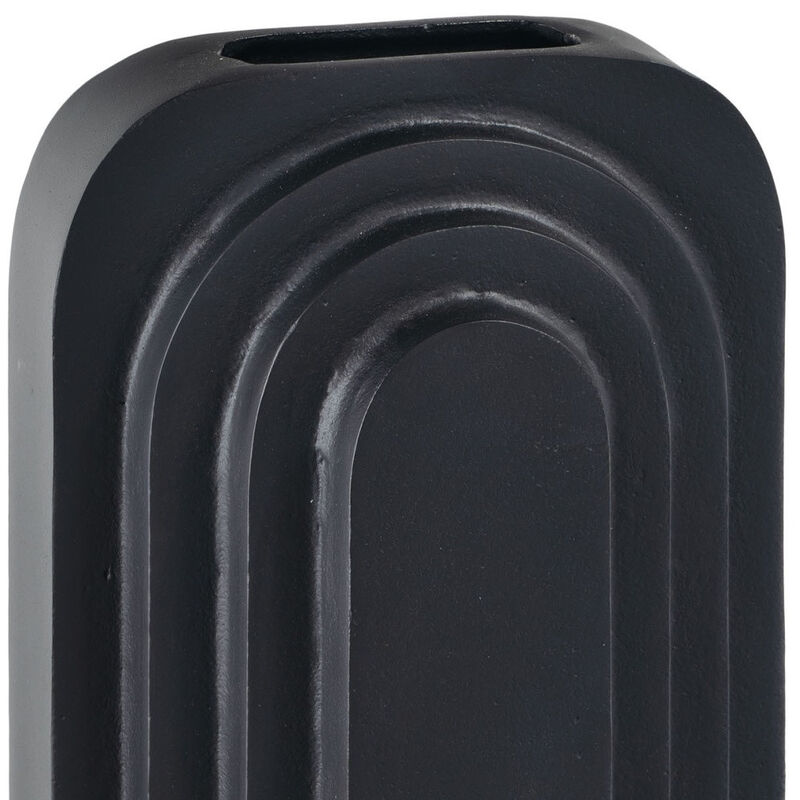 HomeRoots 12" Black Geometric Aluminum Table Vase image number 4
