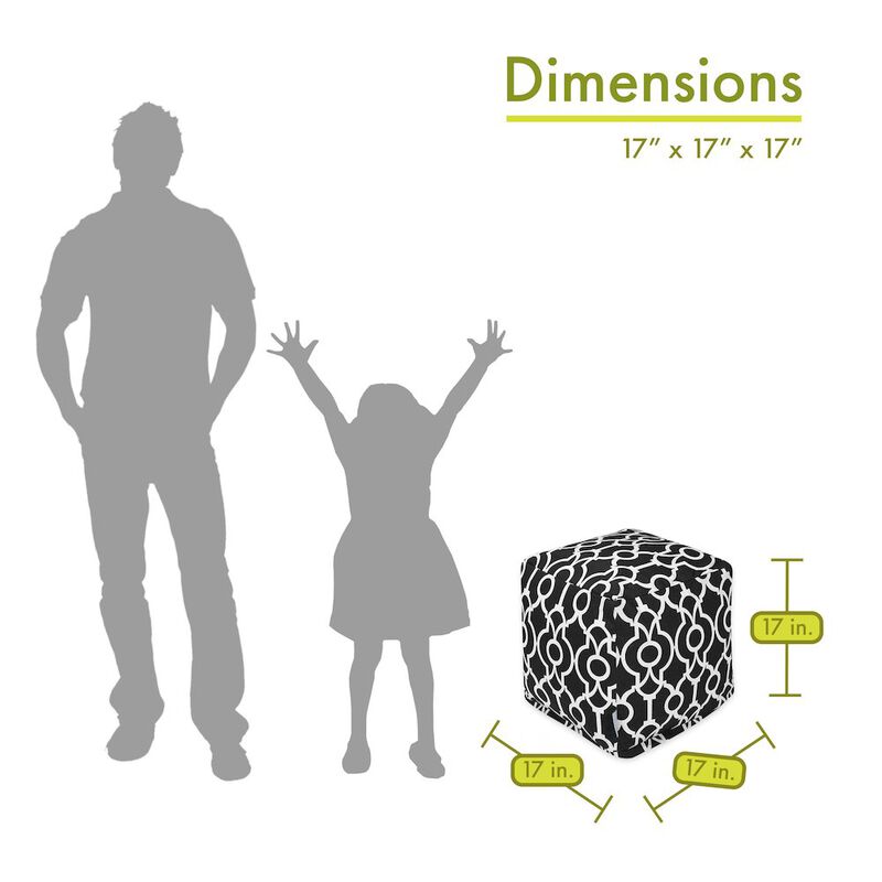 Majestic Home Goods Cube Pouf Athens Black