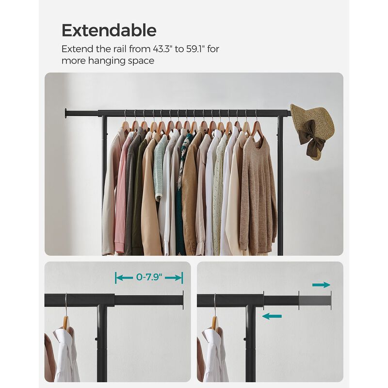 Heavy-Duty Clothes Rack with Extendable Hanging Rod