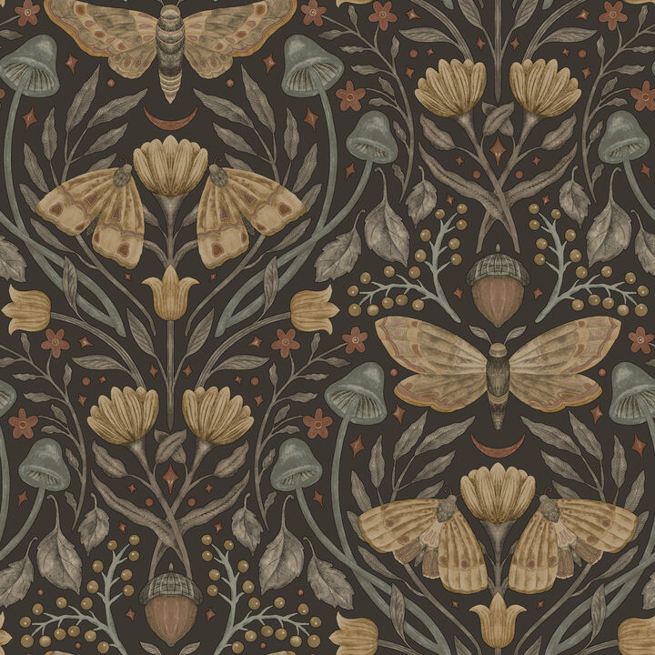 Mystic Moth Black Forest Magic Wallpaper