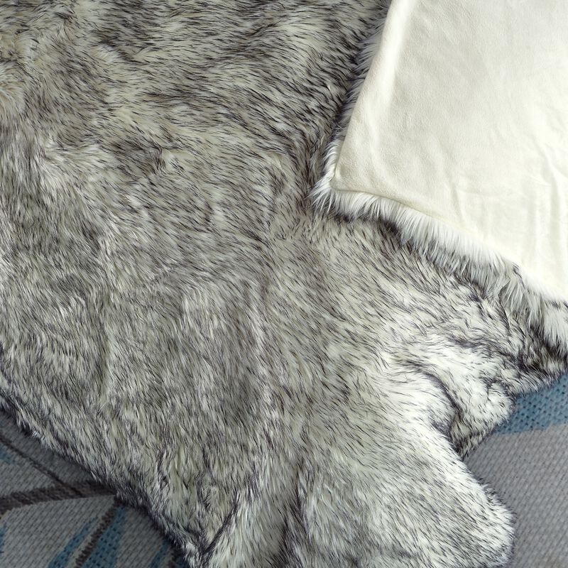 Cozy Tyme Janvier Faux Wolf Fur Throw 50"x60".